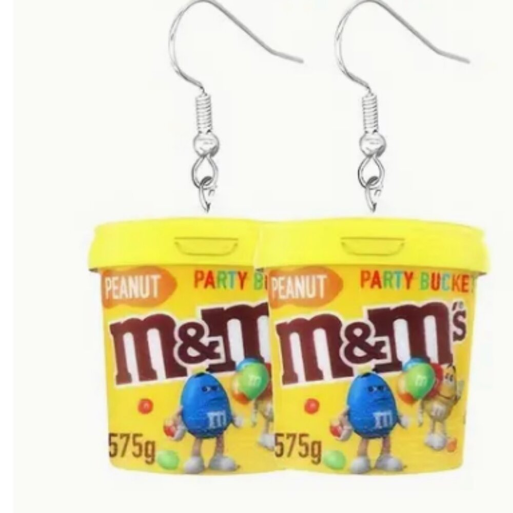 ❤️FREE Candy Peanut Chocolate Snack Food M&Ms Hipster Drop Artsy Art Earrings